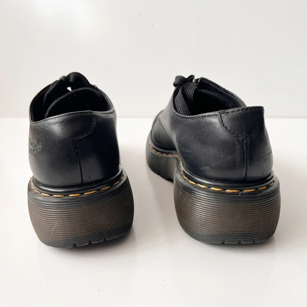 Vintage Dr. Martens Platform Oxfords Brown Leather Chunky Mary Jane Boots Size 9